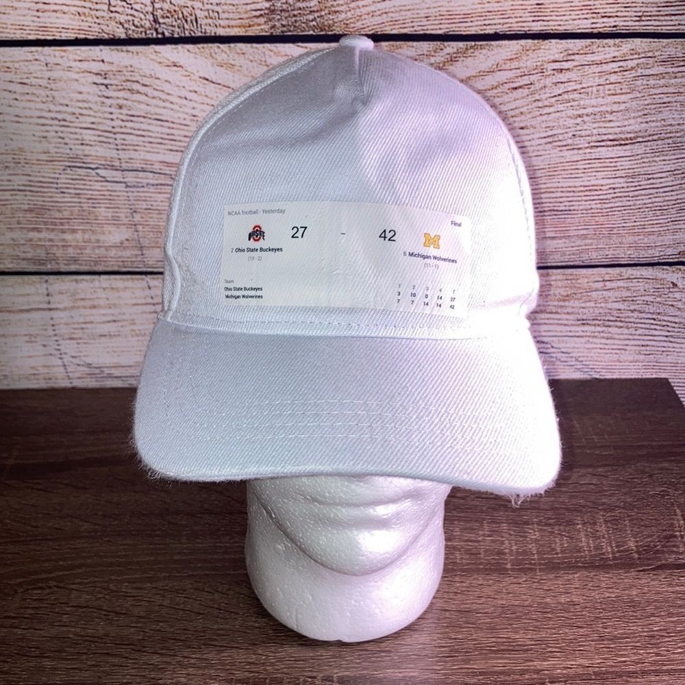 Mens Innovation Ohio State 27- Michigan Wolverines 42 Big 10 White Game Hat